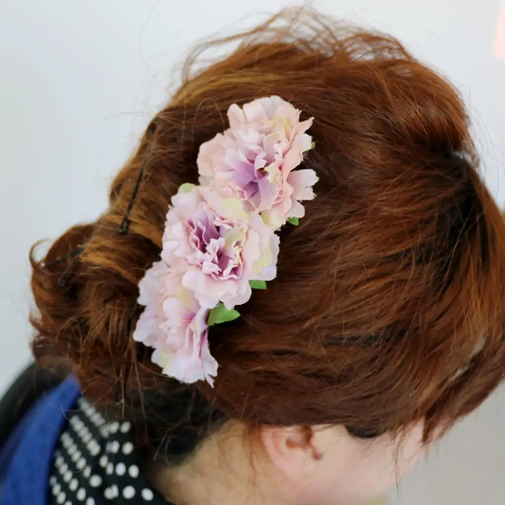 2pcs/Set Vintage Carnation Flower Comb Clip Stylish Hair Pins Headwear Wedding Bridal Accessories | Украшения и аксессуары
