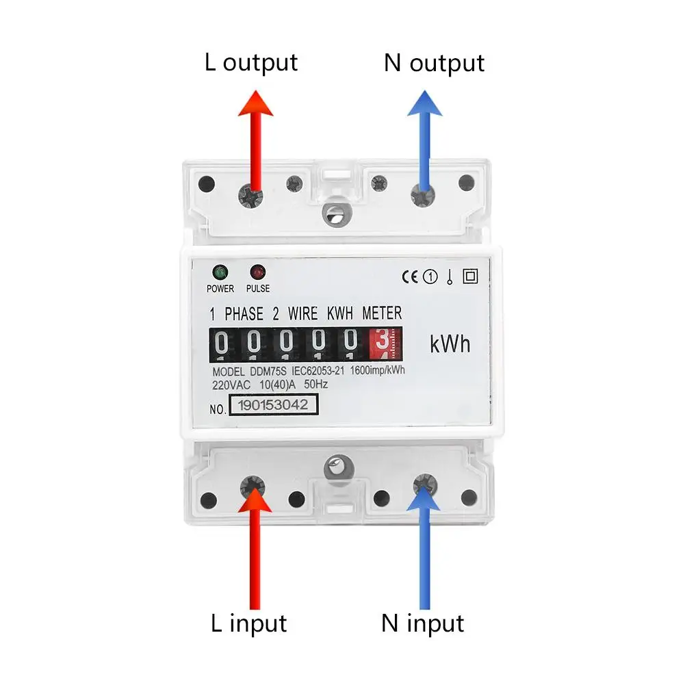 Однофазный 4P LED din-рейка энергопотребление Wattmeter Energy Mete DDM75S 10-40A высокое качество |