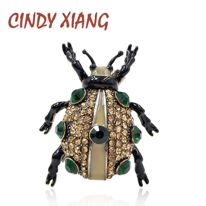 CINDY XIANG 3 Цвета стразы броши в форме жуков для женщин и мужчин ошибки Брошь булавка модные ювелирные изделия хороший подарок