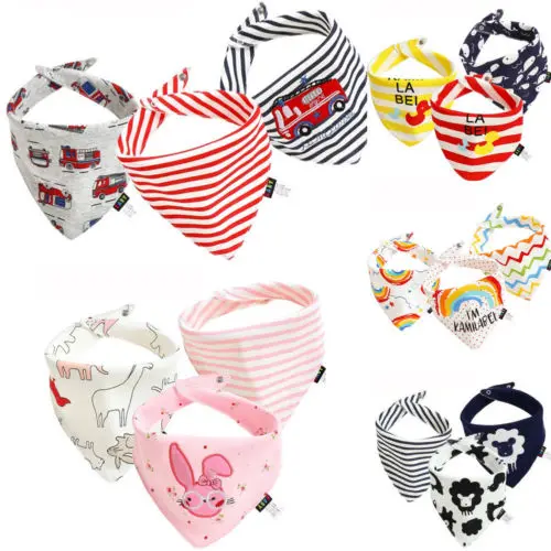 3 Pieces Kids Baby Feeding Head Scarf Towel Bib Newborn Boy Girl Cute Saliva Triangle Dribble Burp Cloths | Детская одежда и обувь