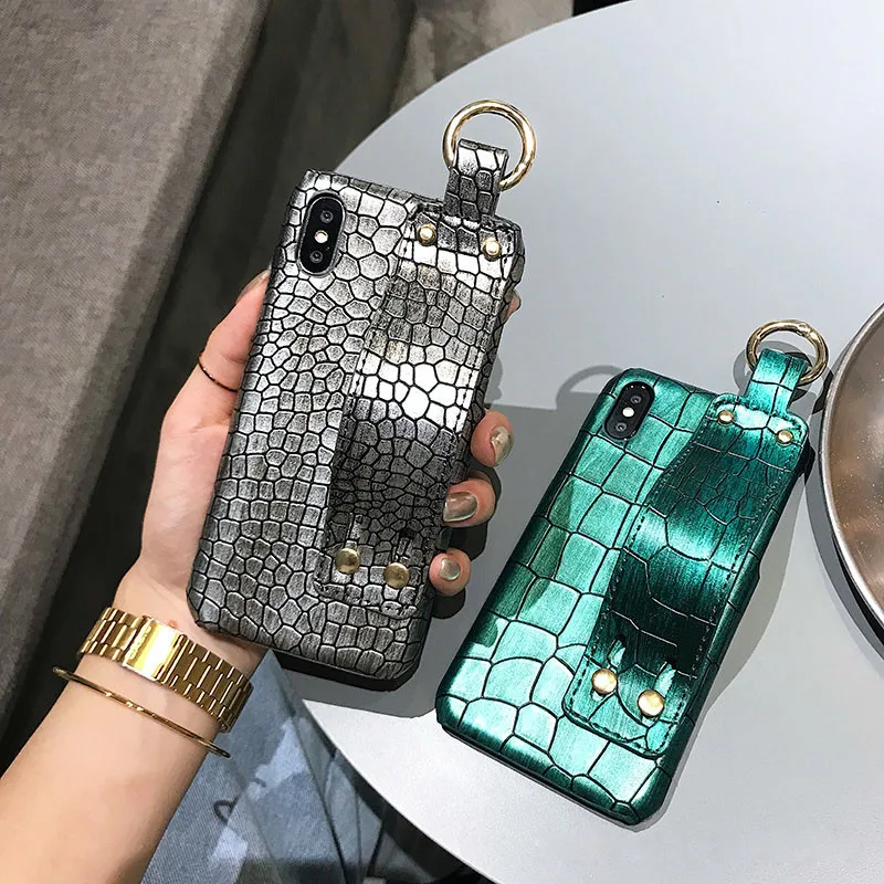 Роскошный чехол для телефона из крокодиловой кожи с ремешком на запястье Huawei Nova