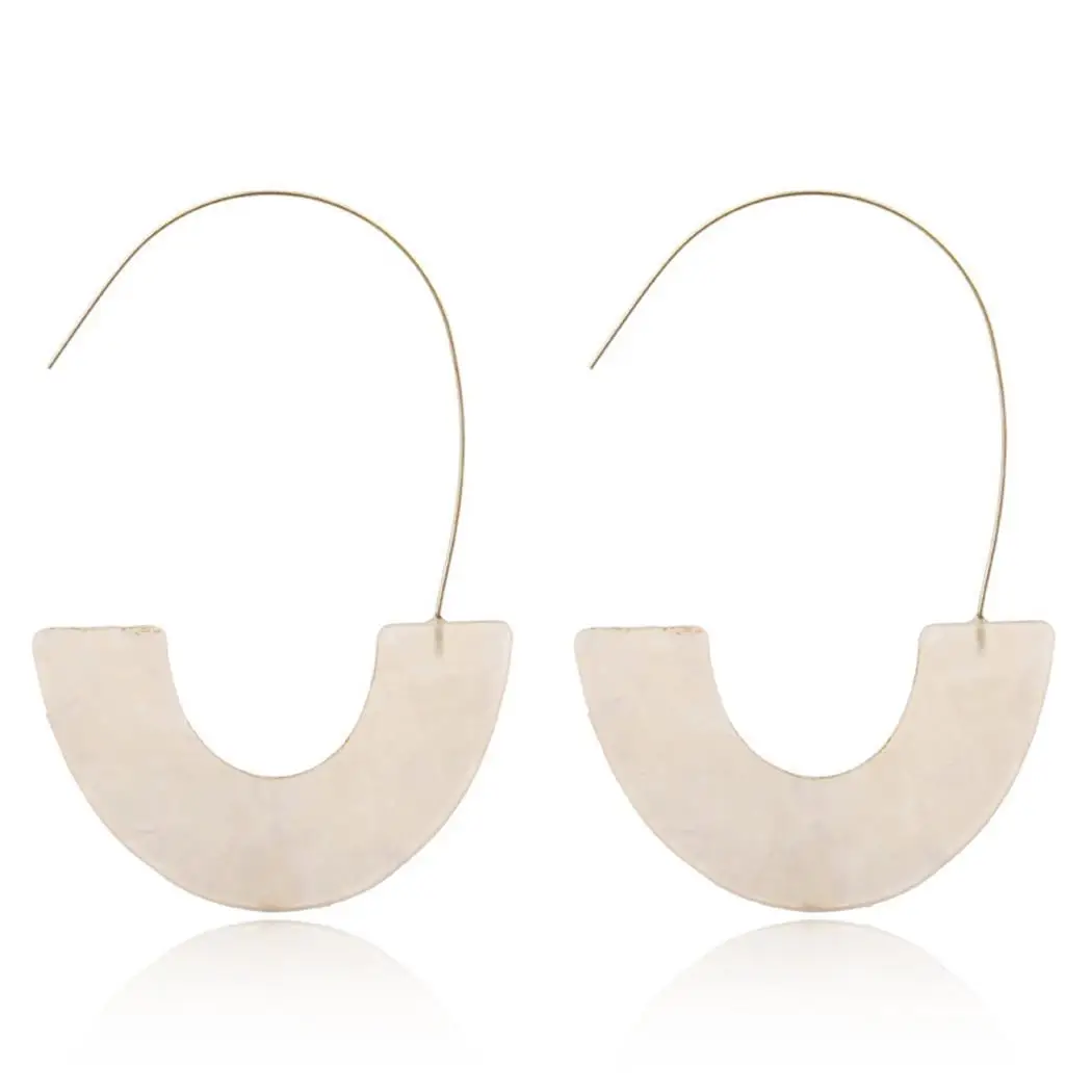 Женские модные геометрические u-образные серьги-кольца с крючками повседневные