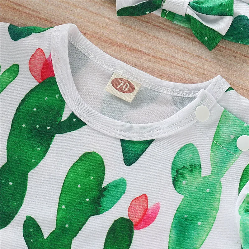 Детский комбинезон с принтом кактуса для новорожденных новый летний хлопковый