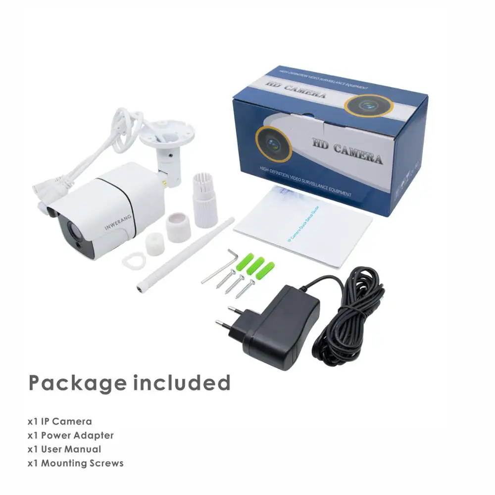 Inwerang 1MP 720P WiFi IP Bullet камера для наружного/внутреннего ночного видения беспроводная