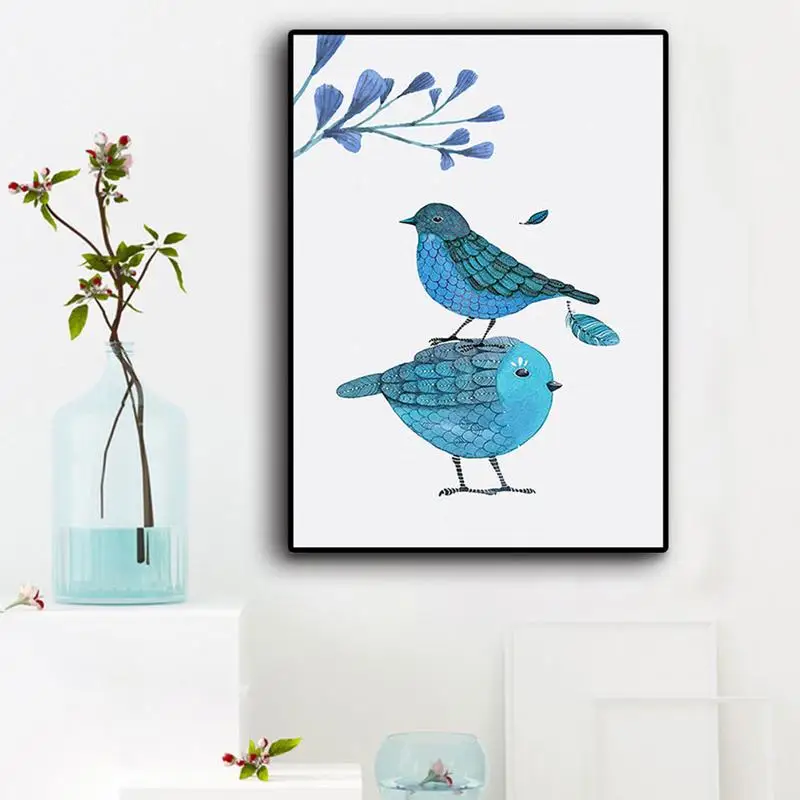 Скандинавские маленькие свежие и простые ручная роспись любовь птичье перо