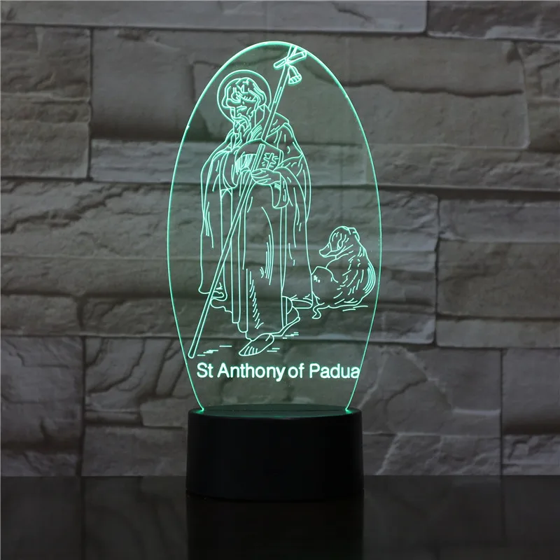 3D лампа в стиле Святого Энтони падуа светодиодный ночник праздничный фонарь