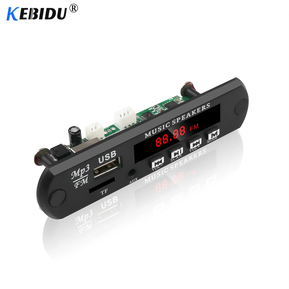 MP3 WMA WAV декодер KEBIDU плата mp3 плеер автомобильный аудио USB TF FM радио модуль 5 в 12 В +