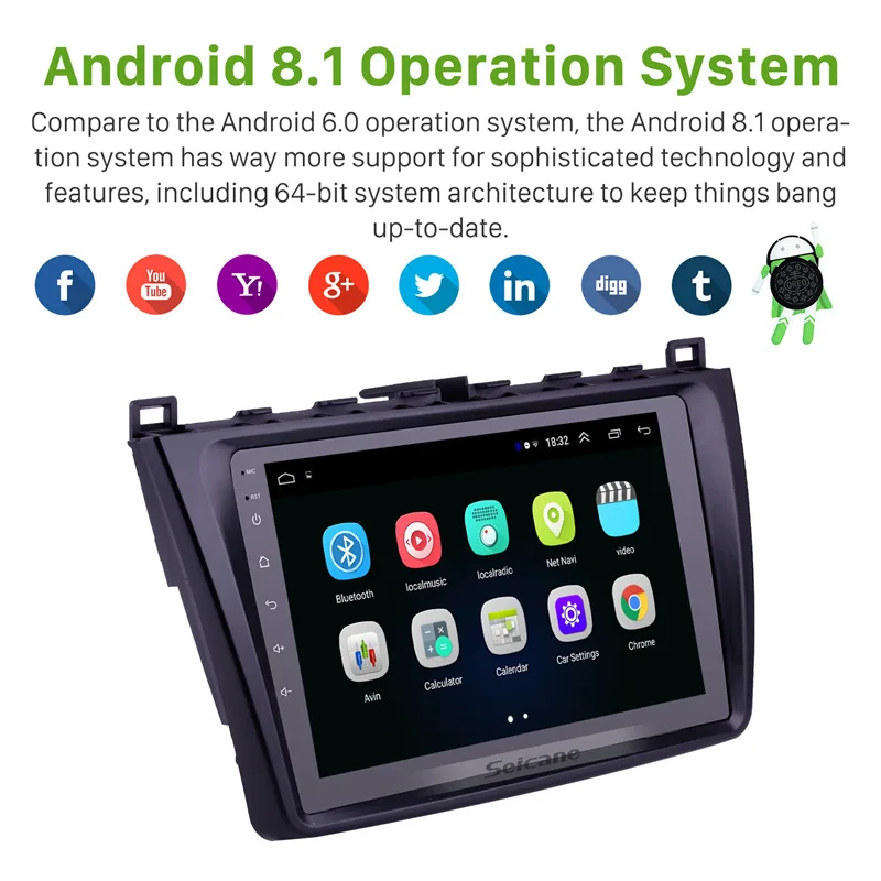 Автомагнитола с GPS 2 Гб ОЗУ 32 ПЗУ IPS экран 4G Net DSP ROM Android 8 1 для Mazda 6 Rui wing 2008 2009 2010