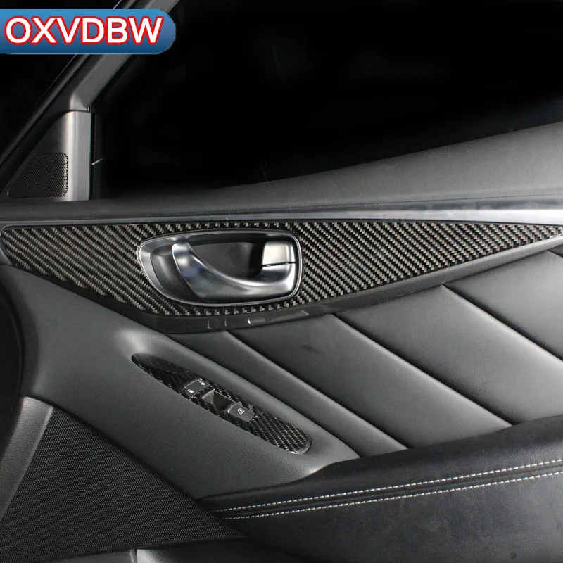 Аксессуары для Infiniti Q50 Q60 панель ручек двери из углеродного волокна автомобильная