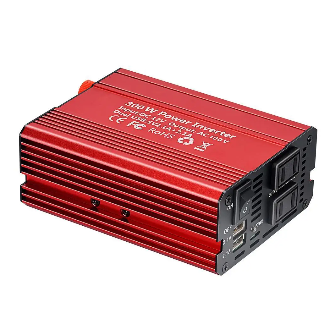 300 W автомобиля Мощность инвертор DC12V до 50/60 (Гц) AC110V/220 V Dual USB Автомобильное 90 (%) (Вт)