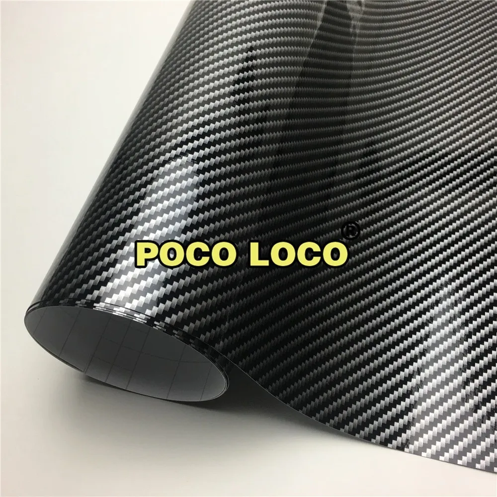 

2D/3D/4D/5D/6D Black Carbon Fiber Vinyl Film Sheets Auto Wrap Car Sticker Glossy Wrapping For Car Motorcycle Waterproof DIY