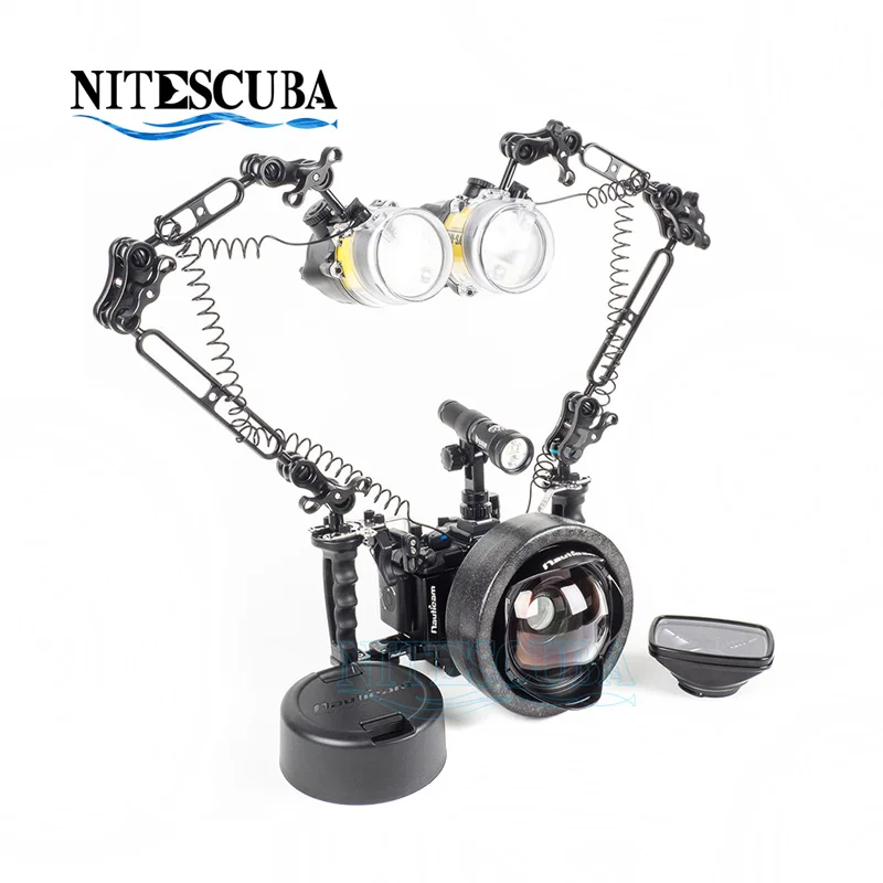 NiteScuba корпус для подводной съемки Nauticam NA RX100 VI камера морской и стробоскоп видео