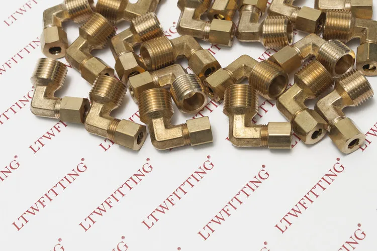LTWFITTING 1/4 &quotOD x 3/8&quot Мужской NPT 90 Deg компрессионный локоть латунный Компрессионный
