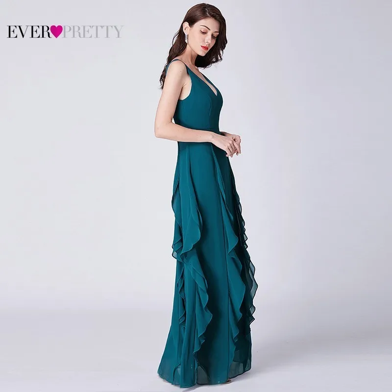 Винтажные длинные платья подружек невесты Ever Pretty A-Line v-образным вырезом без