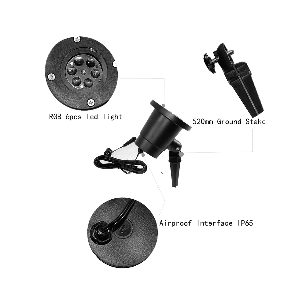 Led наружный сад Снежинка сценический снежный свет водонепроницаемый Рождество
