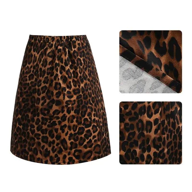 Леопардовый принт Винтаж Simplee юбка женские юбки в Корейском стиле панк рок