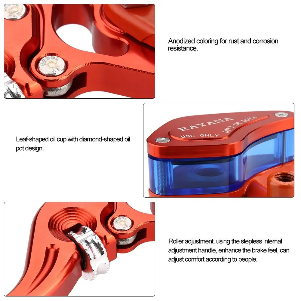 Motorcycle Brake Pump 22mm Universal CNC Roller Adjustment Hydraulic Aluminum Alloy Black/Orange/Titanium |