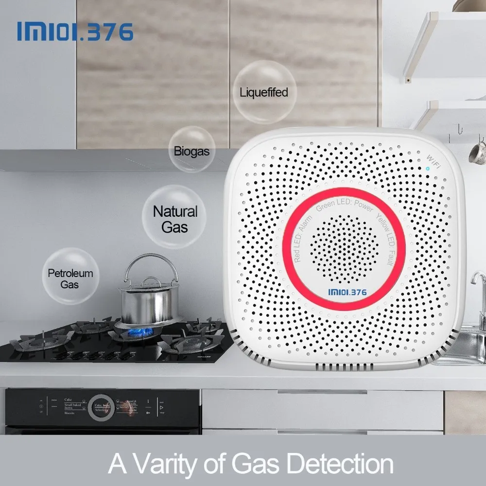 LM101.376 Wi Fi газ lpg Сигнализация утечки домашней безопасности Высокочувствительный