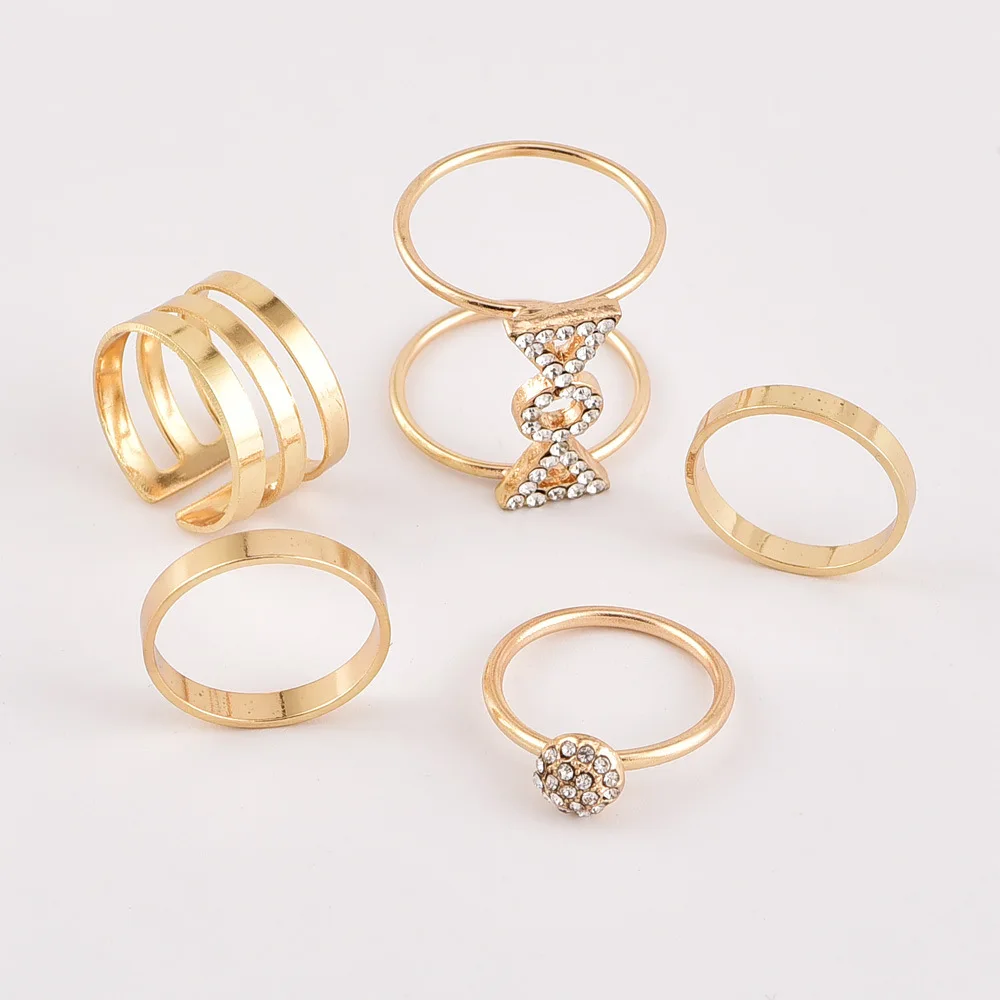 New Personality Full Rhinestone Joint Rings for Women GIrls Party Wedding Combination Suit Fashion Style | Украшения и аксессуары