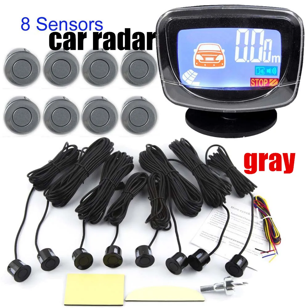 

Alarm Alert BeBe Loud 8 Sensors Display Car Reverse Backup Radar Monitor System 12V Parking Sensor Kit 22.5mm