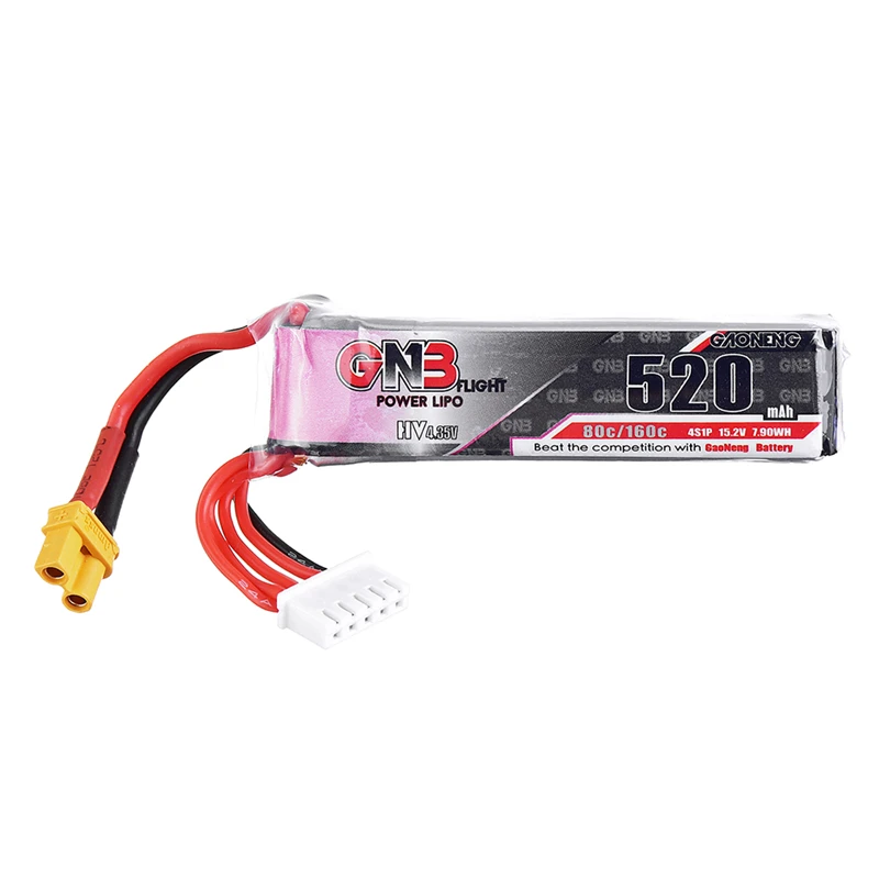 Gaoneng 15.2V 520mAh 80C 4S HV 4.35V Lipo Battery XT30 Plug for RC Racing Drone | Игрушки и хобби