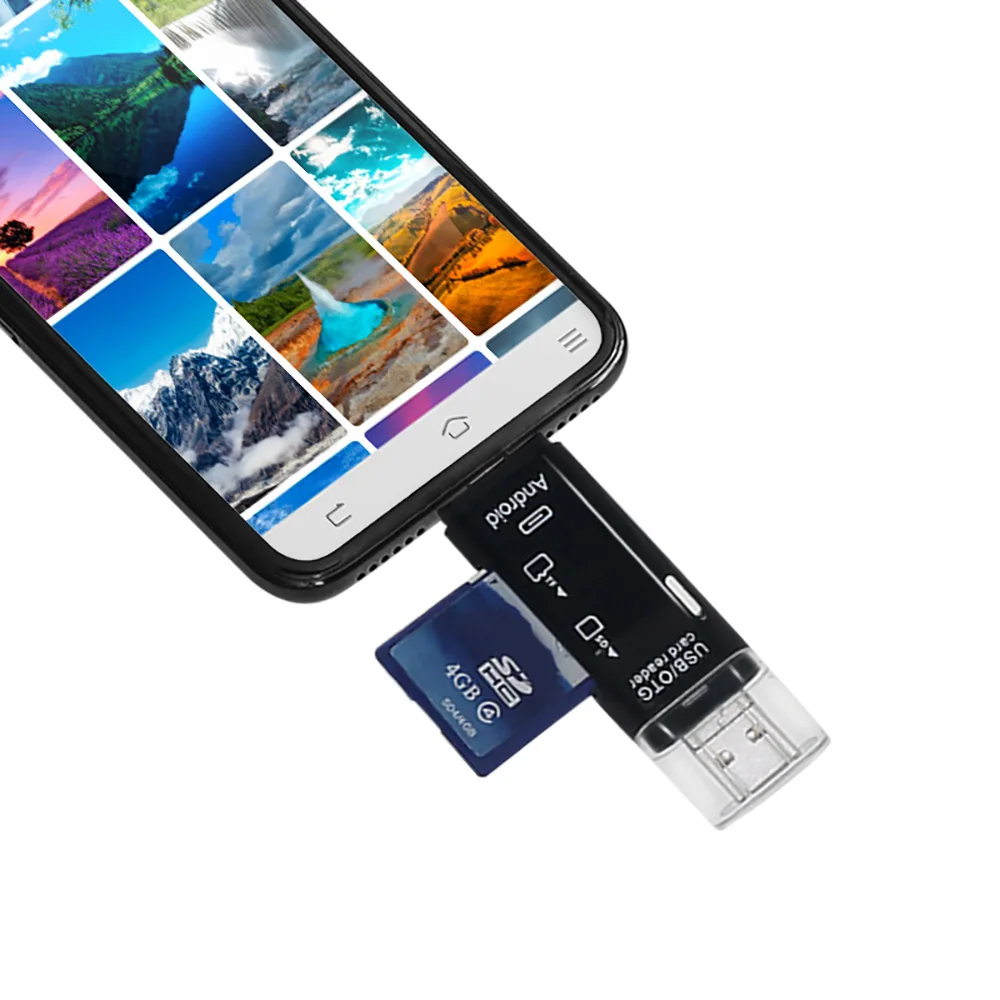 Для Macbook компьютера Android IOS ридер мульти 3 в 1 Тип C/Micro USB/USB OTG Кардридер