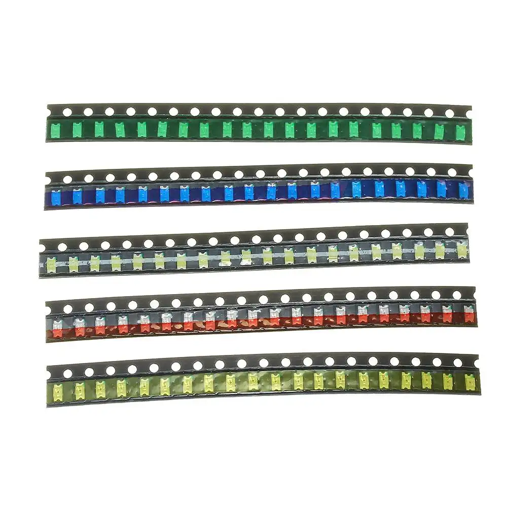 100 шт. 5 цветов 20 каждого ассортимента светодиодов 1206 SMD светодиодный комплект