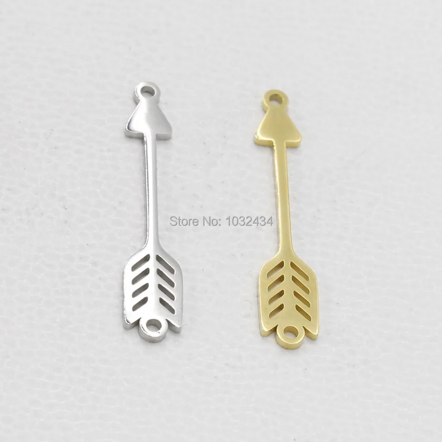 12 шт./лот из нержавеющей стали минималистский лук стрелы Ожерелья Подвески