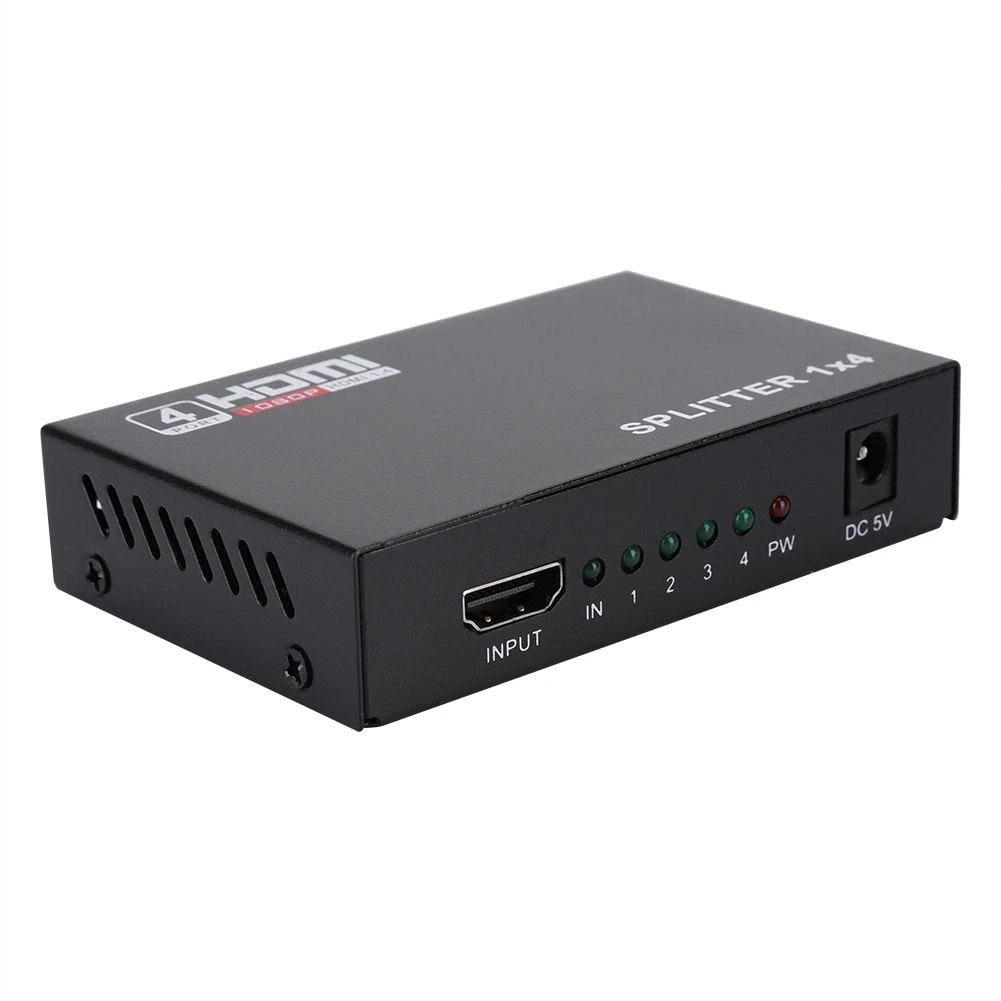 HD сплиттер концентратор 1 вход 4 выхода HDMI кроссовер конвертер адаптер 100-240 в