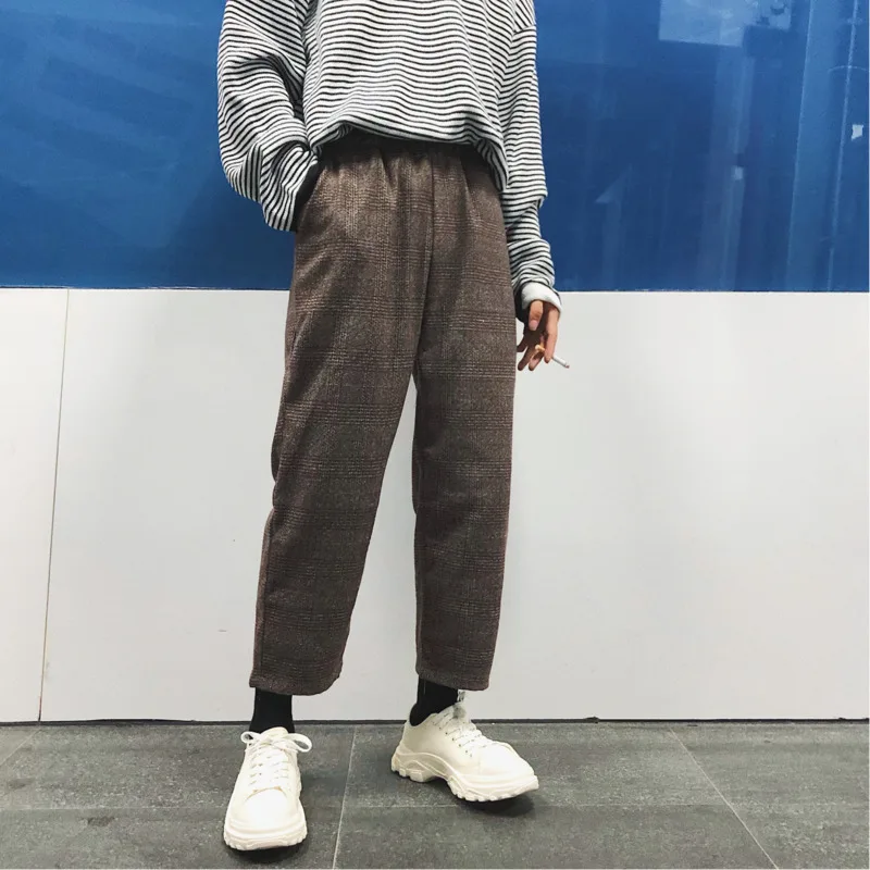 Новые осенние мужские брюки модные свободные в стиле ретро хип хоп прямые