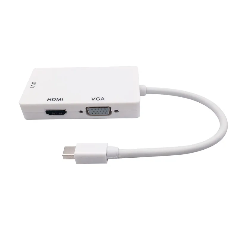 3 в 1 Mini Display Port MINI DP Male To HDMI DVI VGA Женский адаптер конвертер кабель для Apple MacBook |