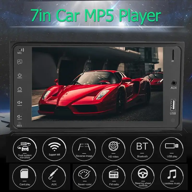 VODOOL 2Din 7 дюймов Android автомобильный стерео MP5 плеер Bluetooth WiFi FM AM радио аудио HD GPS