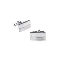 6 pair free shipping classic two lines mens cufflinks for groomsmen gifts classic sliver blank cuffs male french cufflink cl 020