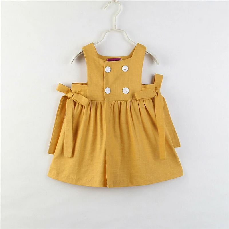 New Toddler Baby Kid Girls Cute Solid Dress Summer Sleeveless Bow Drape Dresses Shein Vestidos Bebe Girl Party Gown Formal | Детская