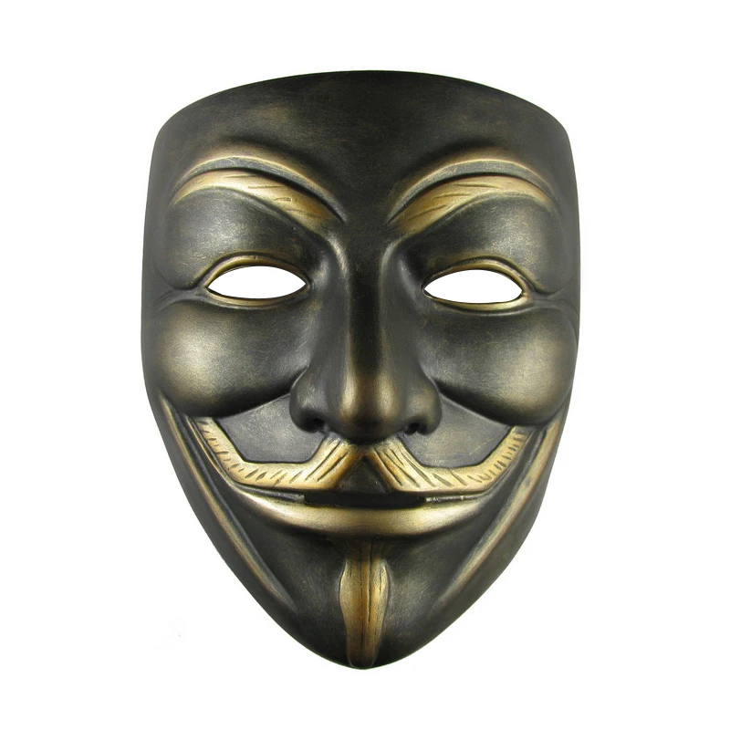 V для Vendetta Маска черная Тема фильма вечеринки Хэллоуин Рождество Косплей
