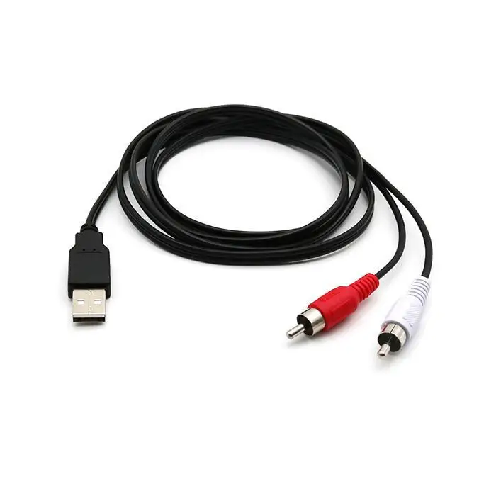 USB мужчина к двойной RCA мужской черный 2 AV кабель адаптер для телевизора 0 Шнур