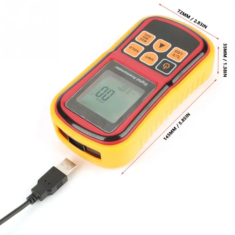 GM8901 Handheld LCD Digital Anemometer Air Speed Tester Wind Temperature Meter Mesuring Tools New | Инструменты