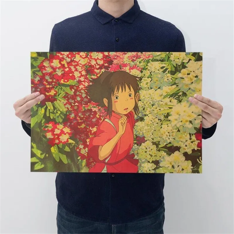 Классический Hayao Miyazaki аниме Унесенные призраками старинные плакаты украшения
