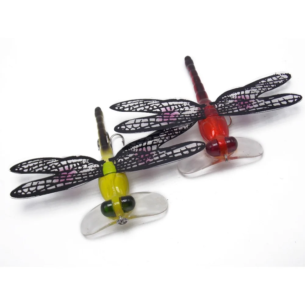 

2PK Dragonflies Hard poppers Fishing crankbaits Lure with Transparent Wings
