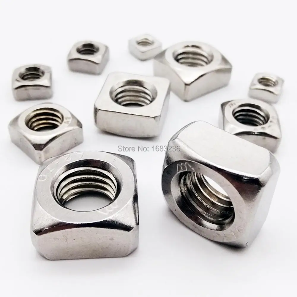 Метрическая Резьбовая квадратная гайка из нержавеющей стали 5/10/50 шт. DIN557 GB39 304 с