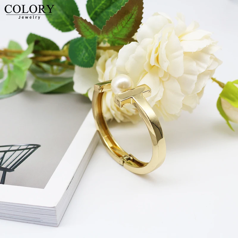 Fashion Jewelry Model Handmade Copper Alloy Women Pearl Bracelet bangle | Украшения и аксессуары