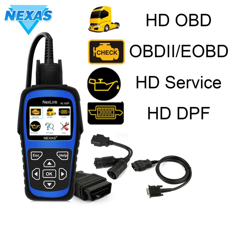 NEXAS 2018 Новый NL102PLUS OBD/EOBD считыватель кодов диагностический сканирующий инструмент