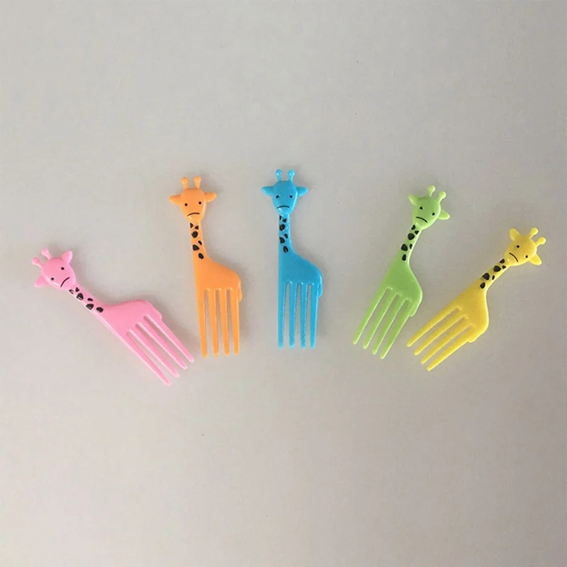 10 ⑤ упак. Животные фермы фрукты вилка мини мультфильм детей закуска пирог десерт