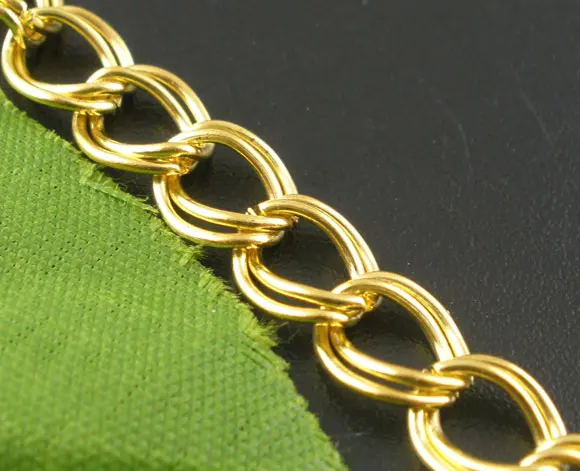 

Lovely 400cm gold color Double Loops Link Chains Findings 7x8mm (B03967)