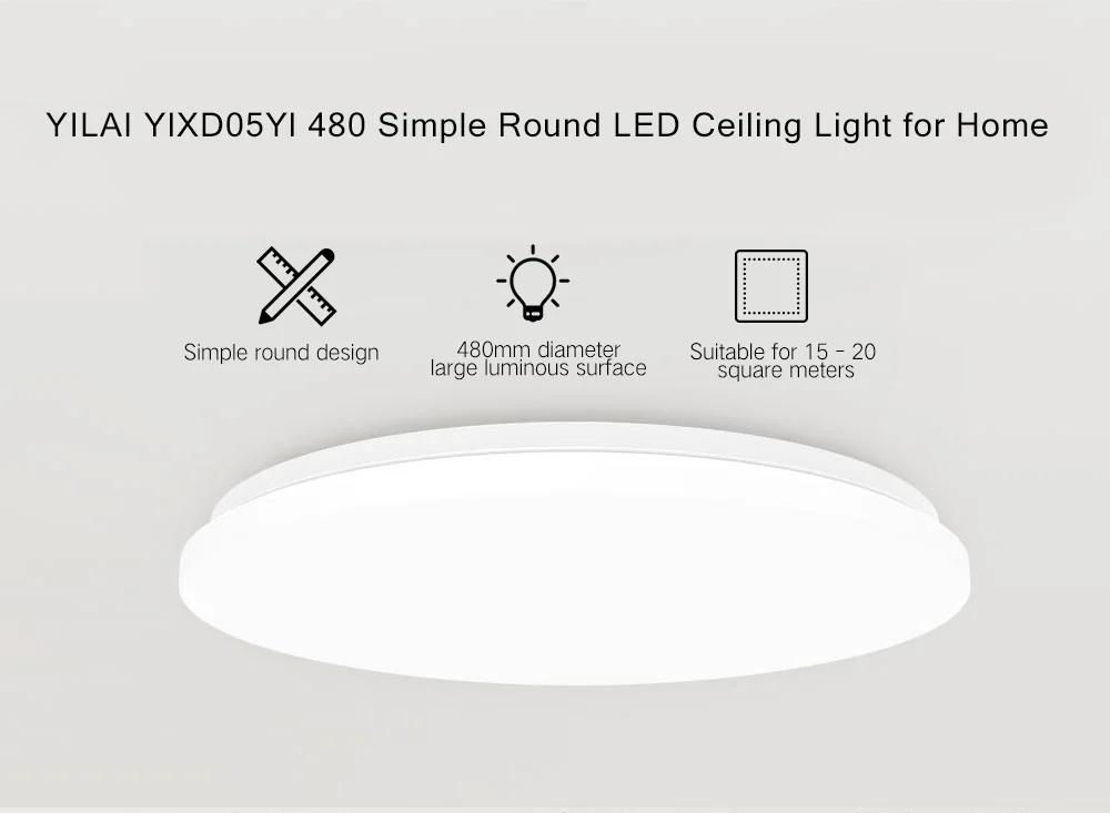 Оригинальный Xiao mi Yeelight умный потолочный светильник 480 простой круглый светодиод