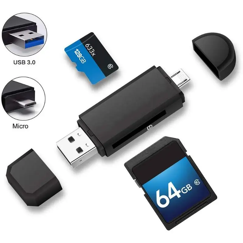 Micro USB + 2 в 1 OTG кардридер универсальный высокоскоростной 0 адаптер для карт памяти