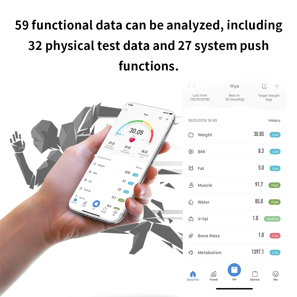 Электронные смарт весы умный цифровой прибор с USB зарядкой для измерения массы