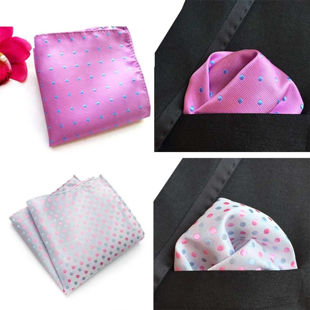 

Men Tie Necktie Pocket Square Classic Party Wedding Fashion Striped Polka Dot Silk Woven Wedding Handkerchief