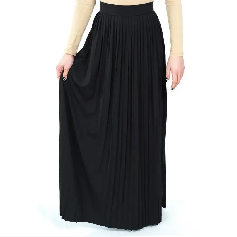 Faldas Largas Verano Mujer Moda 2019 Весна Осень Корейская женская шифоновая плиссированная