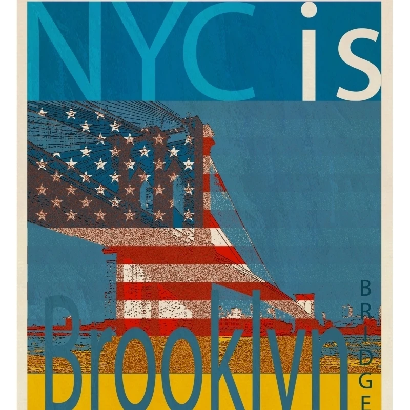 NYC IS Brooklyn плакат с изображением моста печать на Joost Hogervorst (22x28)|Таблички и знаки| |